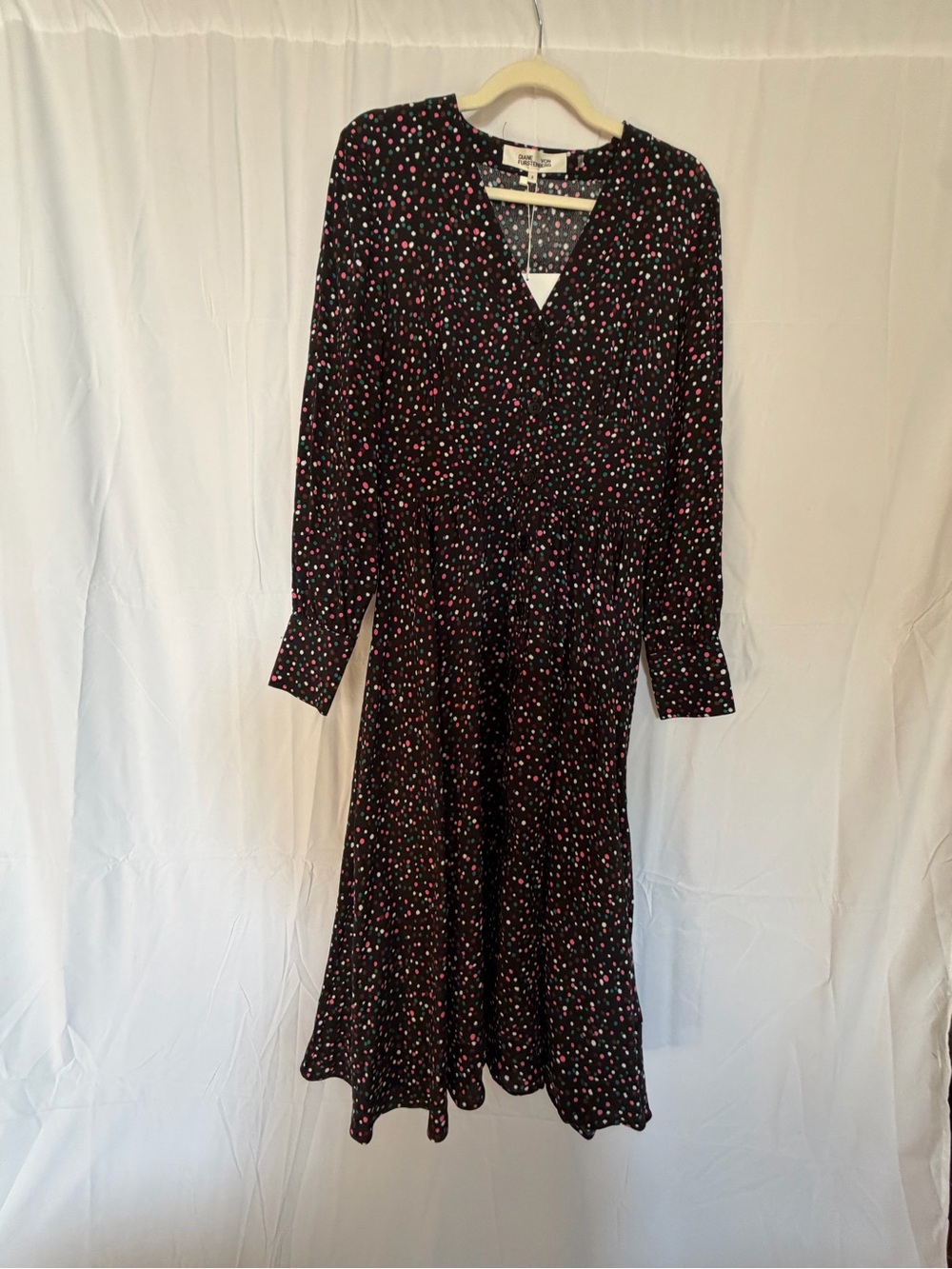 NWT Diane von Furstenberg confetti dots midi dress size 8